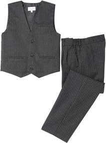 img 3 attached to 👔 High-Quality Spring Notion Boys Pinstripe Outfit - A Perfect Addition to Boys' Clothing Collection