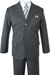 img 2 attached to 👔 High-Quality Spring Notion Boys Pinstripe Outfit - A Perfect Addition to Boys' Clothing Collection