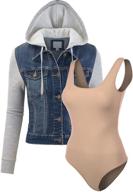 stylish and comfy: fashionmille junior trucker sleeve fwj1064 d denim l women's clothing logo