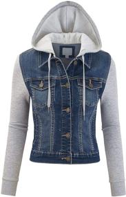 img 3 attached to Stylish and Comfy: FashionMille Junior Trucker Sleeve FWJ1064 D DENIM L Women's Clothing