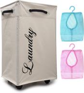 🧺 enhanced mobility laundry hamper: upgraded rolling basket with wheels, ivory логотип