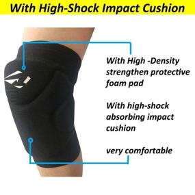 img 2 attached to High Shock Absorbing Volleyball Knee Pads: Ideal Gift for Adult, Junior, Youth, Men, Women, Boys and Girls - Black, X-Large
