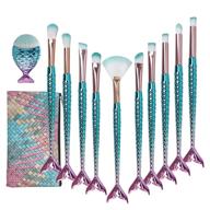 🧜 mermaid makeup brush set with citicolor chubby fish foundation brush - 11pcs soft nylon bristles for beauty make up" logo