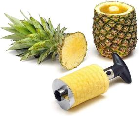 img 3 attached to 🍍 Stainless Steel Universal Pineapple Corer Peeler Stem: Effortlessly Peel, Core, and Slice Pineapples into Diced Fruit Rings - A Simple Kitchen Tool for Easy Use