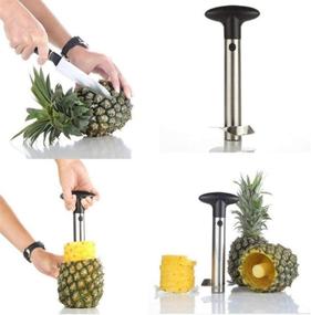 img 2 attached to 🍍 Stainless Steel Universal Pineapple Corer Peeler Stem: Effortlessly Peel, Core, and Slice Pineapples into Diced Fruit Rings - A Simple Kitchen Tool for Easy Use