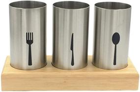 img 4 attached to Stainless Steel Flatware Holder 4PC Caddy