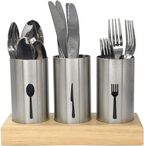 img 2 attached to Stainless Steel Flatware Holder 4PC Caddy