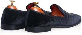 img 1 attached to Vintage Embroidered ELANROMAN Smoking Loafers for Men