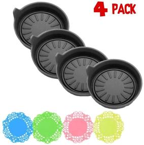 img 4 attached to ArtJ4U Car Coasters: Durable Silicone Cup Holder Coasters for Any Vehicle (4 Pack)