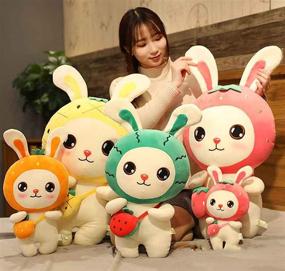 img 2 attached to Y.E.T Cute Fruit Bunny Doll Strawberry Rabbit Doll Soft Cushion 🍓 Pillow Plush Toy Animal Creative Toy for Kids, Green, Medium - Enhancing SEO