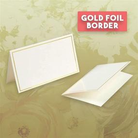 img 1 attached to 🎉 100 Pack of Place Cards with Elegant Gold Foil Border for Weddings, Banquets, Events - 2 x 3.5 Inches