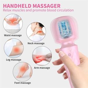 img 2 attached to 💆 Mini Wand Massager for Women - 10 Vibration Modes, Waterproof & Rechargeable - Relieves Muscle Tension