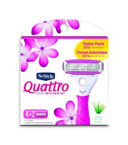 img 3 attached to 💆 Value Pack of 6 Schick Quattro Ultra Smooth Razor Blade Refills for Women