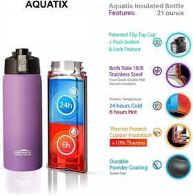 img 3 attached to Aquatix Stainless Insulated Bottle Convenient Kitchen & Dining