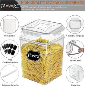 img 3 attached to TAEVEKE Airtight Food Storage Containers - BPA Free Plastic, 4 PCS (5.2L/175oz) for Cereal, Flour, Sugar, Baking Supplies - Organize Your Kitchen Pantry with Confidence