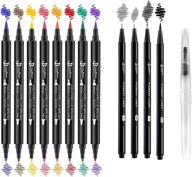 🖋️ versatile 13-pack calligraphy pen set: black & color dual brush pens for beginners - ideal for hand lettering, watercolor illustrations, and journaling logo