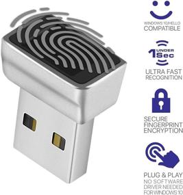 img 3 attached to 🔒 TNP Nano USB Fingerprint Reader - Windows 10 Hello Security Key Biometric Scanner Dongle for Instant Access, Password-Free Login, Sign-in, Lock/Unlock PC & Laptops