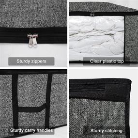 img 1 attached to 2 Pack Large Capacity Clothes Storage Bags with Reinforced Handles, Clear Windows, and Two-Way Zippers - Ideal for Comforters, Blankets, Bedding (Black)