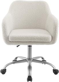 img 3 attached to 🪑 Linon Brooklyn Sherpa Office Chair, Ivory - Premium Linon Home Decor Product