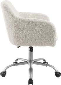 img 2 attached to 🪑 Linon Brooklyn Sherpa Office Chair, Ivory - Premium Linon Home Decor Product