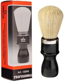 img 2 attached to 💈 Omega Pure Bristle Shaving Brush 10098 - A High-Quality Brush for a Perfect Shave
