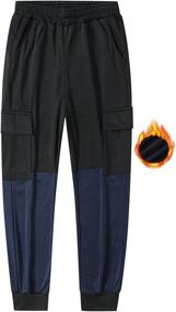 img 4 attached to BenBoy Sweatpants Softshell Drawstring YDK6635 Black 152 Boys' Clothing in Active
