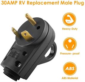 img 2 attached to 🔌 Heavy Duty 30 Amp RV Replacement Male Plug with Easy Unplug Handle Design - Ideal for RV Trailers and Electrical Receptacles - OPL5