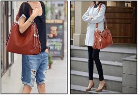img 2 attached to Womens Handbag Shoulder Leather Tassel Women's Handbags & Wallets for Hobo Bags