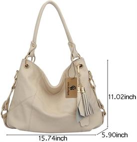 img 3 attached to Womens Handbag Shoulder Leather Tassel Women's Handbags & Wallets for Hobo Bags