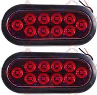 🚦 all star truck parts oval sealed 10 led red turn signal and parking light kit for trucks and trailers (turn, stop, and tail light) - includes light, grommet, and plug (red, pack of 2) logo