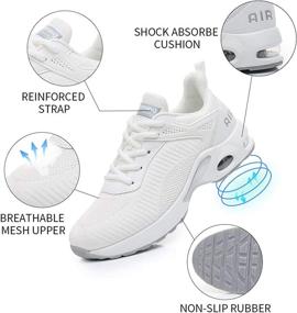 img 3 attached to 👟 Women's Air Athletic Running Shoes - Breathable Mesh Sneakers with Air Cushion, Fashionable Tennis Shoes for Walking, Gym, and Work