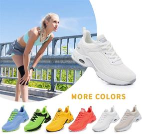 img 1 attached to 👟 Women's Air Athletic Running Shoes - Breathable Mesh Sneakers with Air Cushion, Fashionable Tennis Shoes for Walking, Gym, and Work