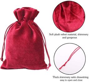 img 1 attached to 🎁 HRX Package Soft Velvet Gift Bags: Premium 5.1x7.8 inch Drawstring Pouches for Tarot, Rune Jewelry, Crystal - 4 Pack