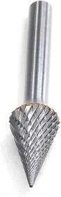 img 2 attached to YUFUTOL SM-5 Tungsten Carbide Burr Pointed Cone Shape Double Cut Rotary Burrs File - 1/2'' Cutter Dia, 1'' Cutter Length, 1/4'' Shank Dia - High Precision Grinding Tool for Metalworking