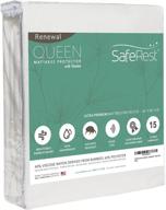 waterproof and breathable queen size mattress pad protector cover - saferest renewal bamboo derived viscose rayon, vinyl free logo