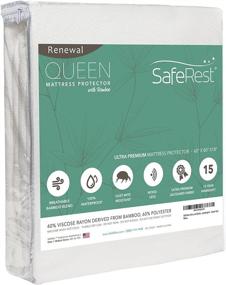 img 4 attached to Waterproof and Breathable Queen Size Mattress Pad Protector Cover - SafeRest Renewal Bamboo Derived Viscose Rayon, Vinyl Free