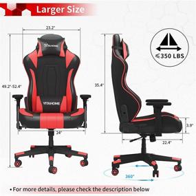 img 2 attached to 🪑 YITAHOME Red Massage Gaming Chair - Heavy Duty 350lbs Ergonomic Video Game Chair with High Back, Headrest, Lumbar Support - Office Computer Chair Racing Style