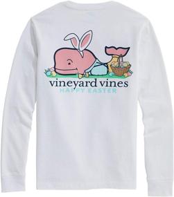 img 3 attached to Dress to Impress: Boys' Long-Sleeve 🐳 Dapper Easter Whale Pocket T-Shirt by vineyard vines