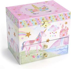 img 3 attached to 🦄 Jewelkeeper Musical Jewelry Box: Glitter Rainbow Unicorn Design with Pullout Drawers, Featuring The Unicorn Tune