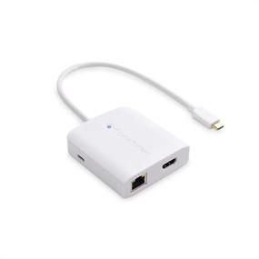 img 4 attached to 🔌 Универсальный USB-C хаб Cable Matters с HDMI 4K, поддержкой зарядки 80W, гигабитным Ethernet и 3X USB в белом цвете - подходит для Surface Pro7, MacBook Pro, Dell XPS, совместим с USB-C и Thunderbolt 4 / USB4 / Thunderbolt 3.