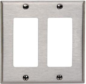 img 3 attached to 🔳 Leviton 84409-40 2-Gang Decora/GFCI Device Wallplate, Device Mount - Stainless Steel Finish