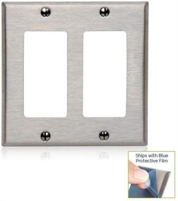 img 2 attached to 🔳 Leviton 84409-40 2-Gang Decora/GFCI Device Wallplate, Device Mount - Stainless Steel Finish