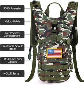 img 1 attached to 🎒 Gelindo Tactical Hydration Backpack - Ultimate Gear for Hunting, Hiking, Camping & Cycling with 2L Water Bladder!