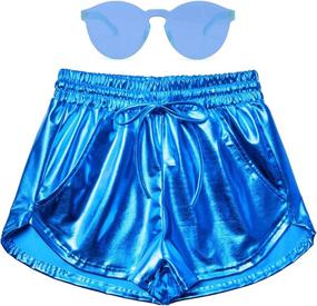 img 4 attached to 🌟 Perfashion Sparkly Metallic Shorts for Women - Hot Summer Outfit with Shiny Short Pants