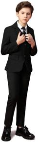 img 4 attached to Charming Tuxedo Wedding Toddler Formal Dresswear for Boys - Premium Clothing Collection