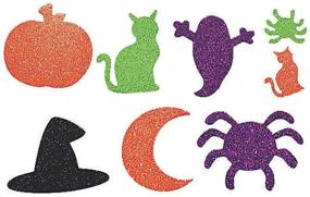 img 1 attached to Spooky Fun: Glitter Halloween Adhesive Foam Shapes for Kids' Crafts & Home Activities