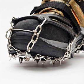 img 1 attached to GIORDON Ice Snow Traction Cleats Crampon with 19 Spikes: Reliable Stainless Steel Snow Grips for Hiking, Fishing, Walking, and Mountaineering