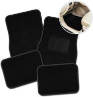 🚗 zone tech all weather carpet vehicle floor mats - premium quality 4-piece black mats with vinyl heel pad for ultimate protection - driver, passenger & rear floor mats logo