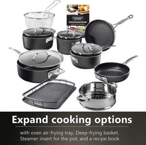 img 3 attached to 🍳 GRANITESTONE Stackmaster 15-Piece Nonstick Cookware Set, Scratch-Resistant Pots and Pans, Induction-Compatible, Granite-Coated Aluminum, Dishwasher-Safe, PFOA-Free - As Seen On TV