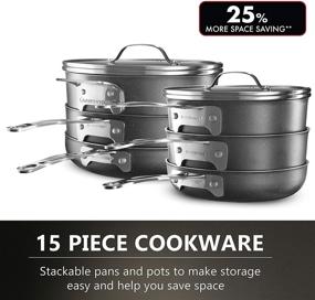 img 2 attached to 🍳 GRANITESTONE Stackmaster 15-Piece Nonstick Cookware Set, Scratch-Resistant Pots and Pans, Induction-Compatible, Granite-Coated Aluminum, Dishwasher-Safe, PFOA-Free - As Seen On TV